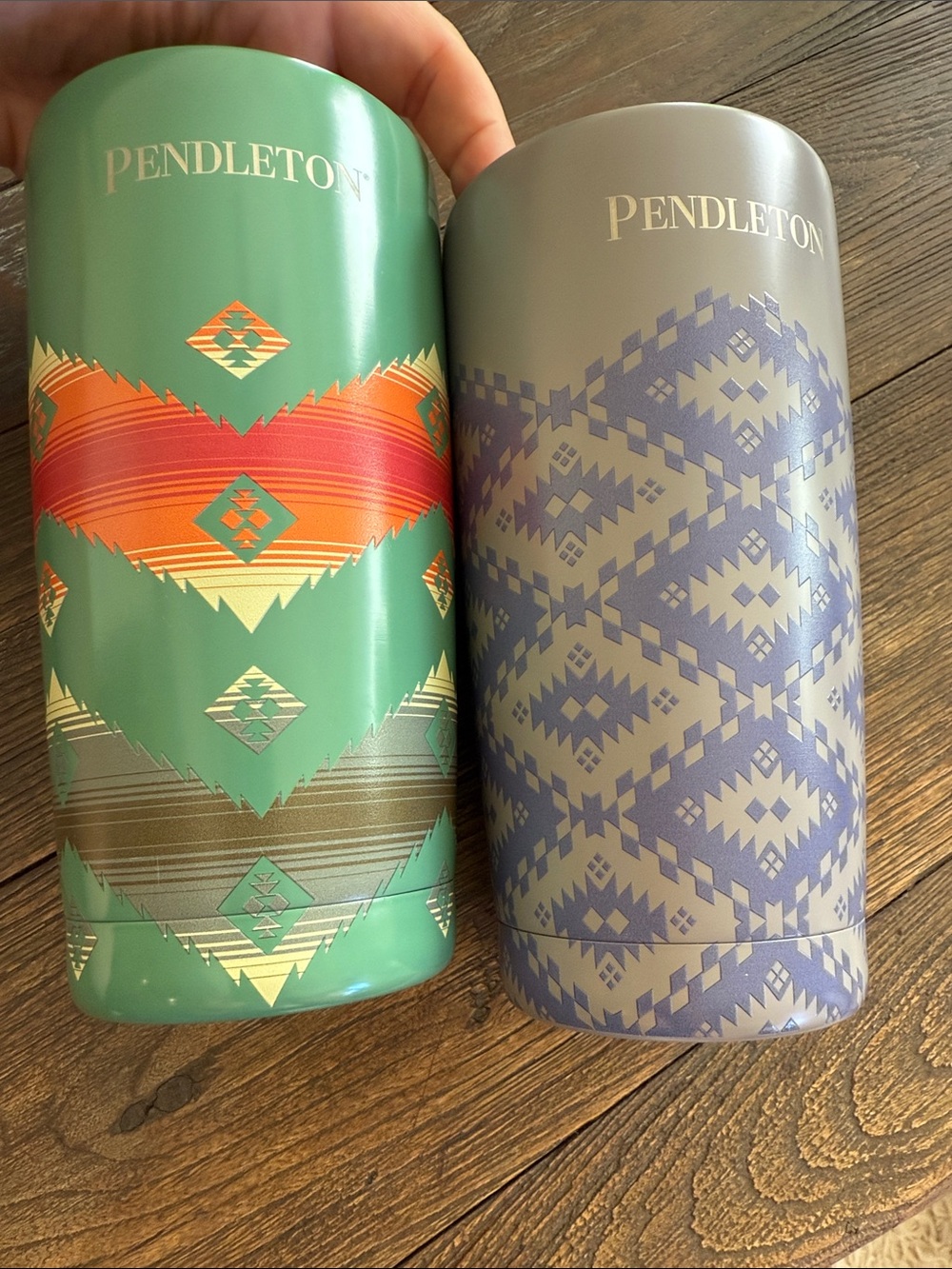 Pendleton Green and Lavender Aztec Stainless Tumblers